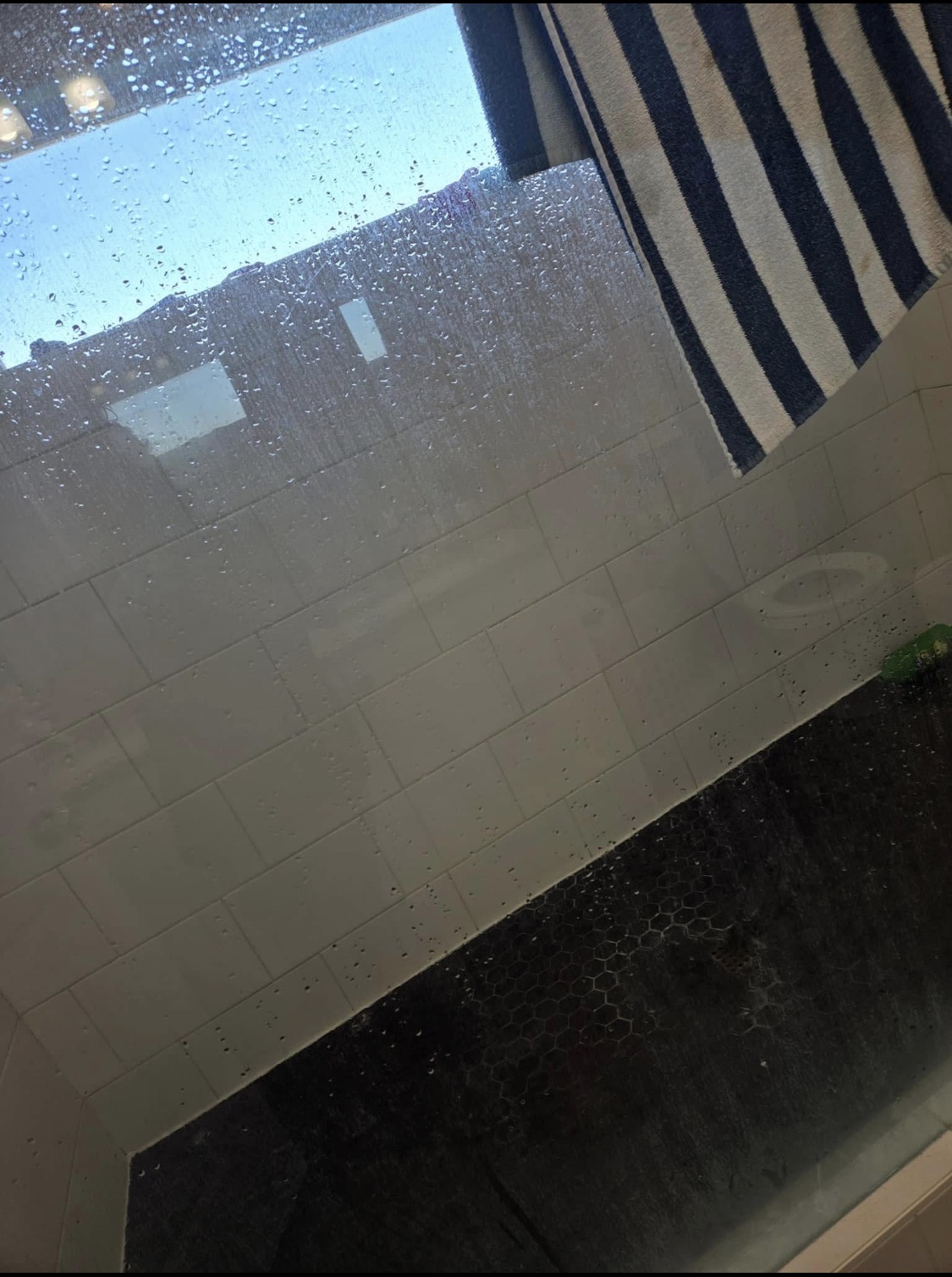 Before cleaning shower glass and tile