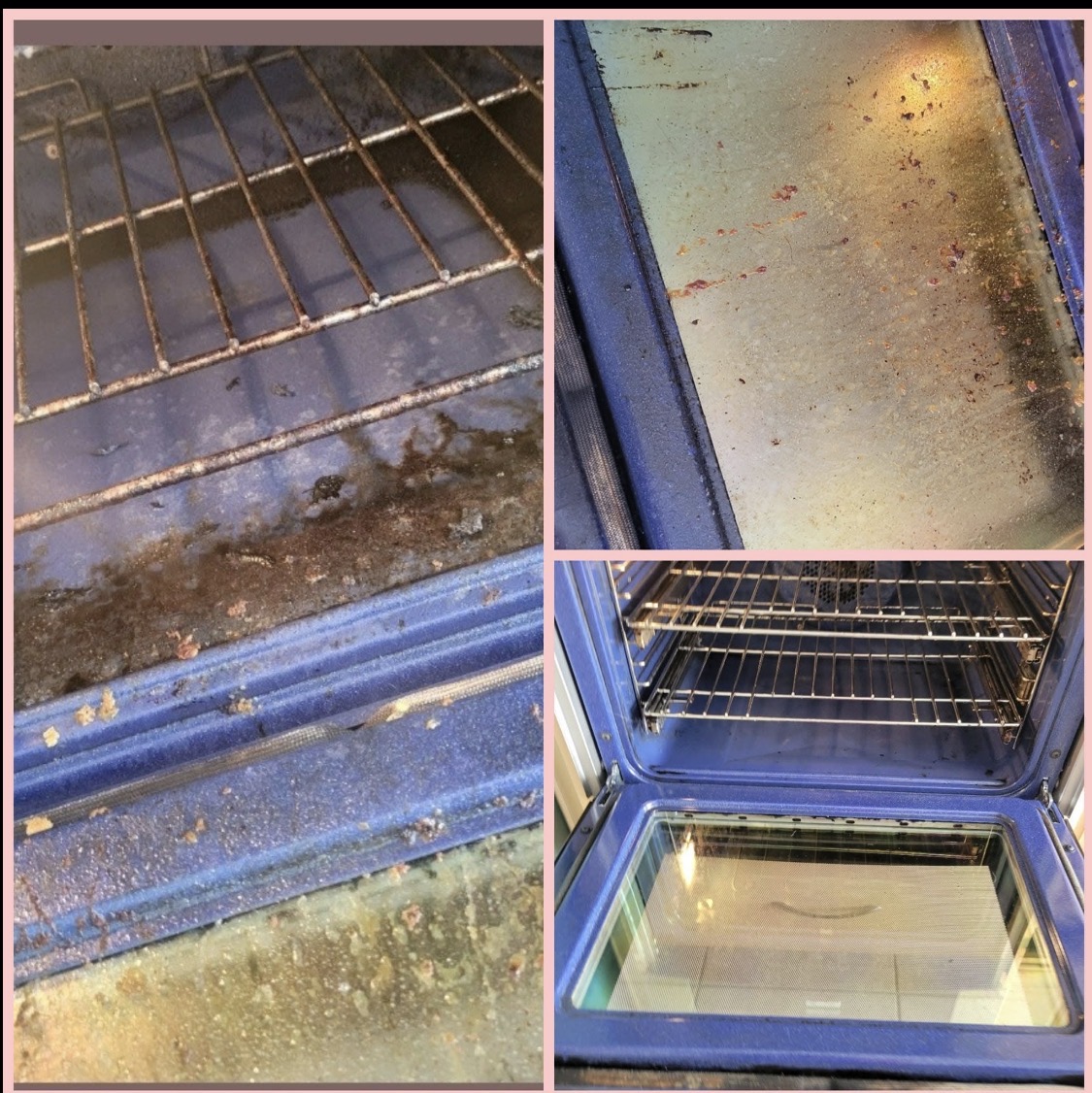 Oven before and after cleaning